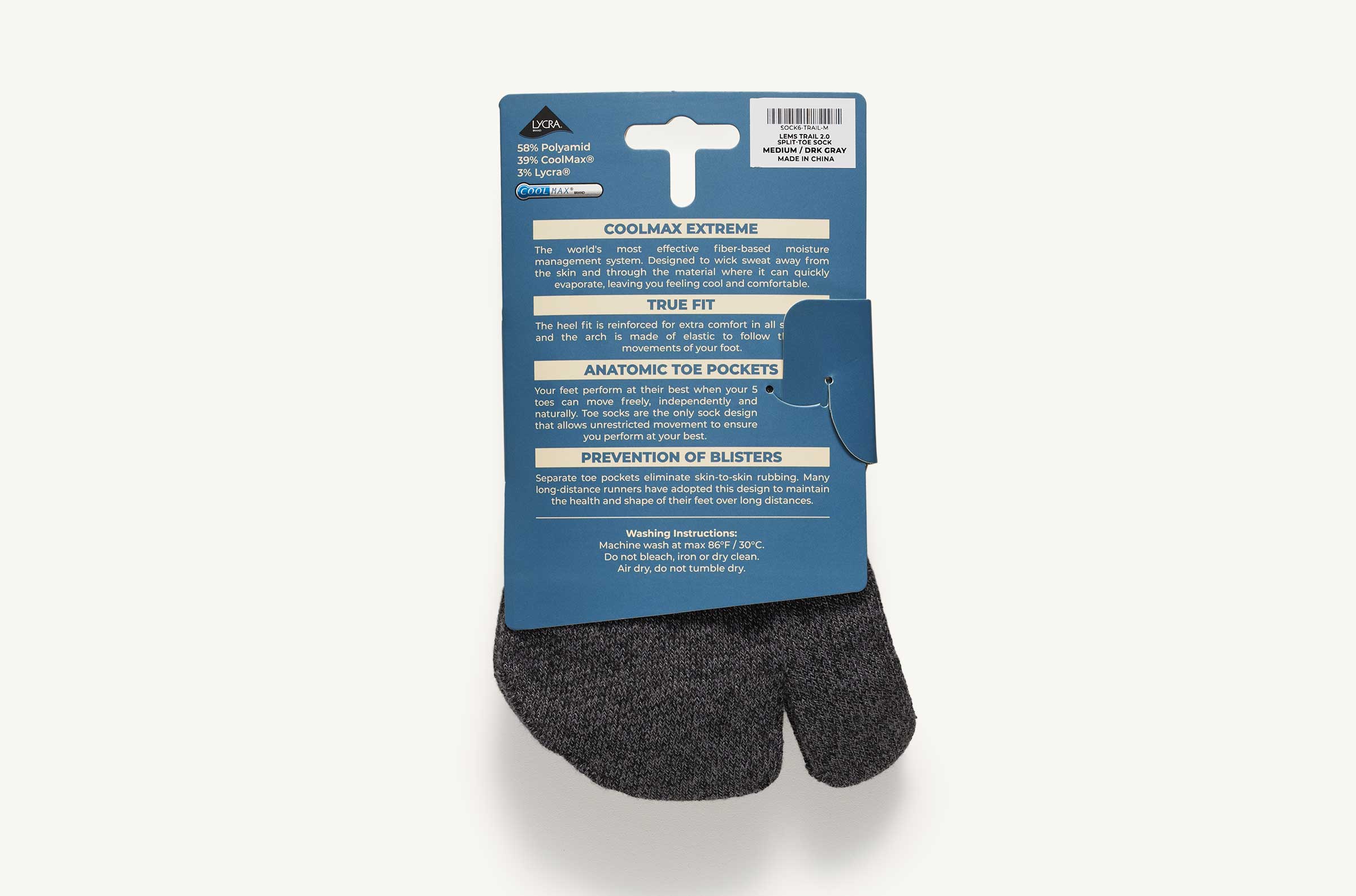 Lems Trail Split Toesock - Image 3